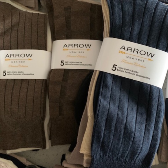 Arrow USA 1851 Premium Collection 5 Pair Socks Men’s (Shoe Size 7-12) Assorted - Picture 7 of 12